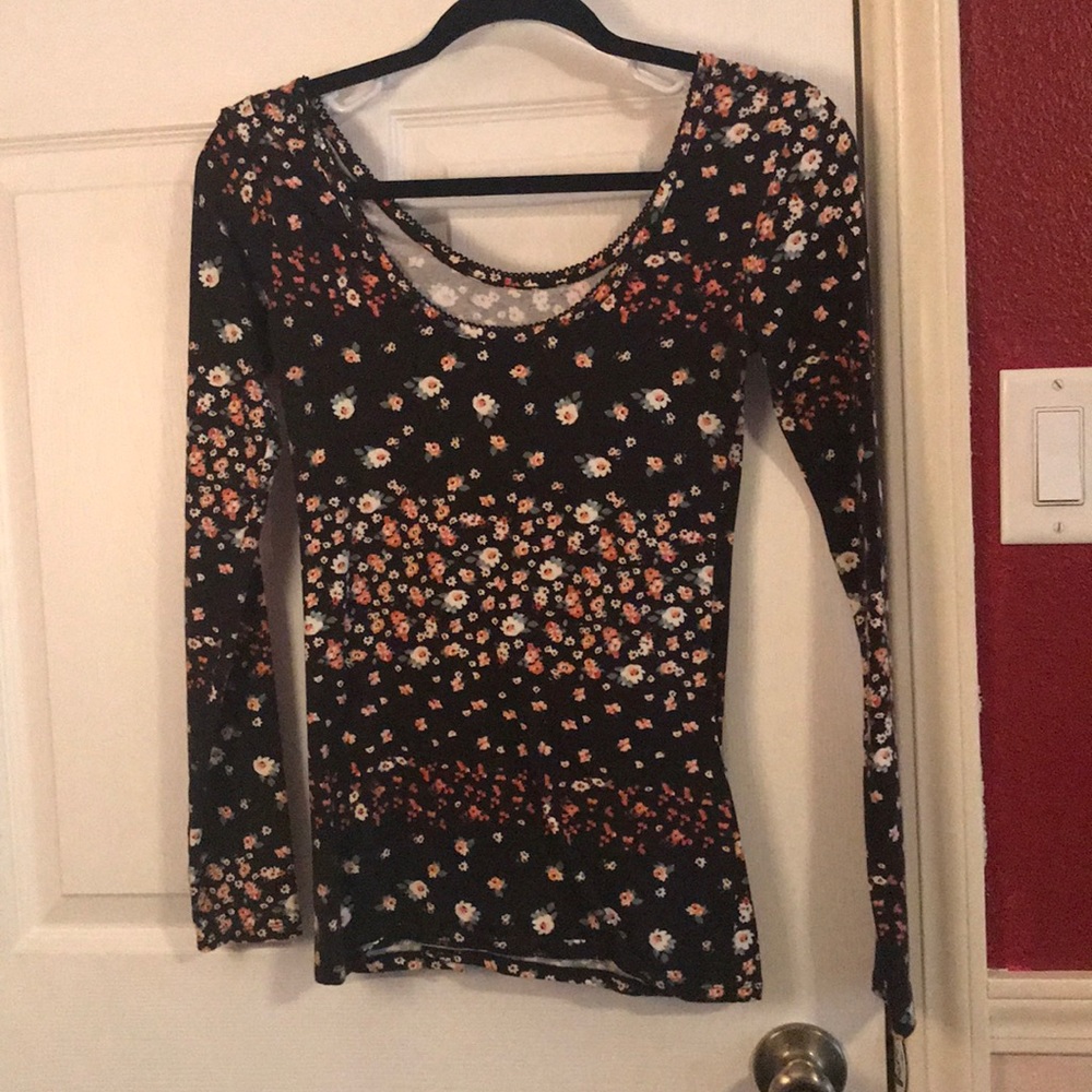 Long sleeve flowered shirt